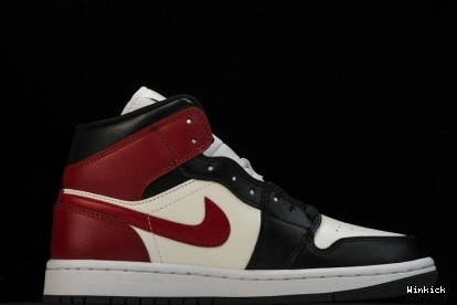 Jordan 1 Mid BQ6472-160 Toe” Air “Black 0725